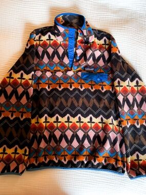 Patagonia Women's Synchilla Snap-T Fleece Pullover — Brown, Blue, Orange, Pink